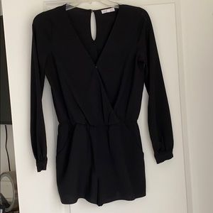Socialite black wrap romper